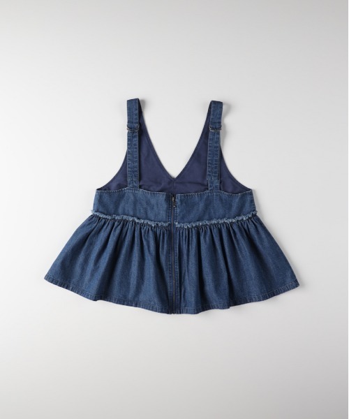 Right-on（ライトオン）の「【HONEYSUCKLE ROSE】2WAYデニムZIPキャミソール (調整可能 / 女性らしさ / レイヤード / カジュアルスタイル)（その他トップス・レディース・ブラック/ダークインディゴブルー・M/L）」の12枚目の写真