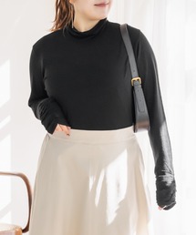 CLETTEオリジナルシルク混バックリボンハイネックシアーニット