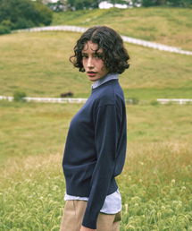 GLOWNOTE（グロウノート）の「コージーリーフウールニット [ネイビー]（ニット/セーター）」