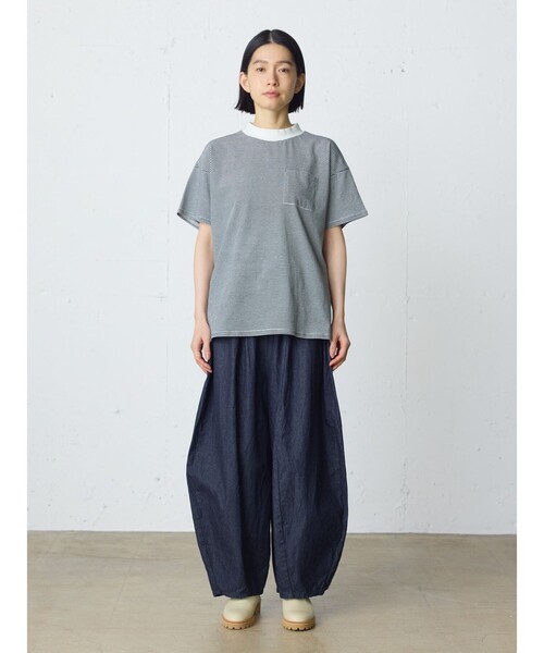 MidiUmi(ミディウミ)の「MidiUmi デニムコクーンイージーパンツ(その他パンツ・レディース・キナリ/ライトブルー/ネイビー・FREE)」の1枚目の写真