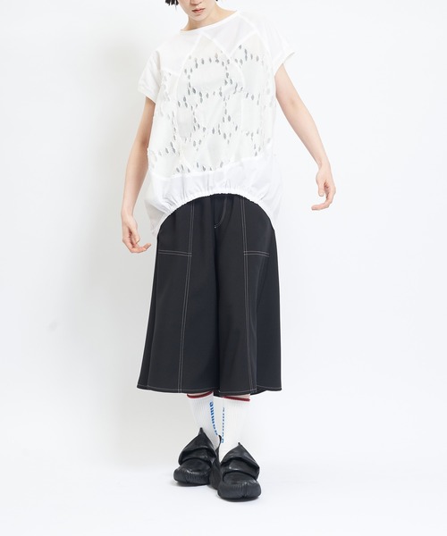 gomme(ゴム)の「チューリップブラウス(シャツ/ブラウス・レディース・ブラック/ホワイト・MEDIUM)」の5枚目の写真