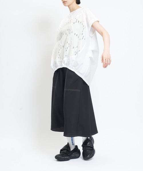 gomme(ゴム)の「チューリップブラウス(シャツ/ブラウス・レディース・ブラック/ホワイト・MEDIUM)」の6枚目の写真
