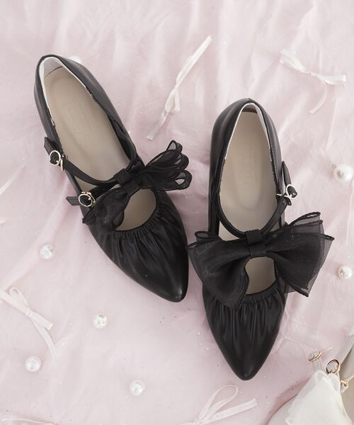 MAJESTIC LEGON（マジェスティックレゴン）の「2WAYリボンキラキラヒールパンプス（パンプス・レディース・ブラック/アイボリー・SMALL/X-LARGE/LARGE/MEDIUM）」の20枚目の写真