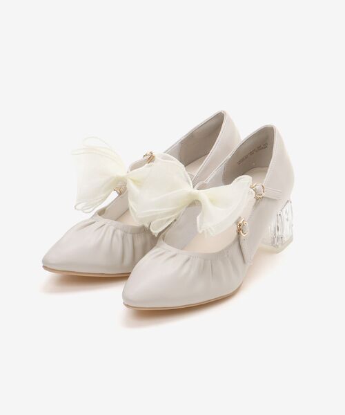 MAJESTIC LEGON（マジェスティックレゴン）の「2WAYリボンキラキラヒールパンプス（パンプス・レディース・ブラック/アイボリー・SMALL/X-LARGE/LARGE/MEDIUM）」の21枚目の写真