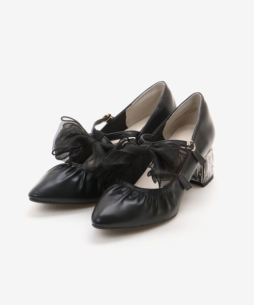 MAJESTIC LEGON（マジェスティックレゴン）の「2WAYリボンキラキラヒールパンプス（パンプス・レディース・ブラック/アイボリー・SMALL/X-LARGE/LARGE/MEDIUM）」の22枚目の写真