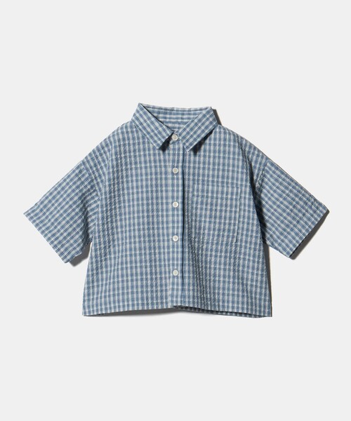 green label relaxing（グリーンレーベルリラクシング）の「チェック シャツ / キッズ  100cm-130cm（シャツ/ブラウス・キッズ・オフホワイト/ライトブルー・130cm/110cm/100cm/120cm）」の2枚目の写真