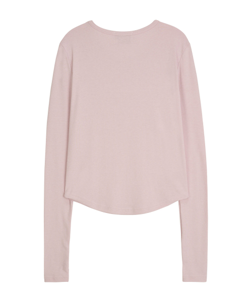 ERER(エルエル)の「Henley Neck Soft T-shirt Light Pink(Tシャツ/カットソー・レディース・ライトピンク・F)」の7枚目の写真