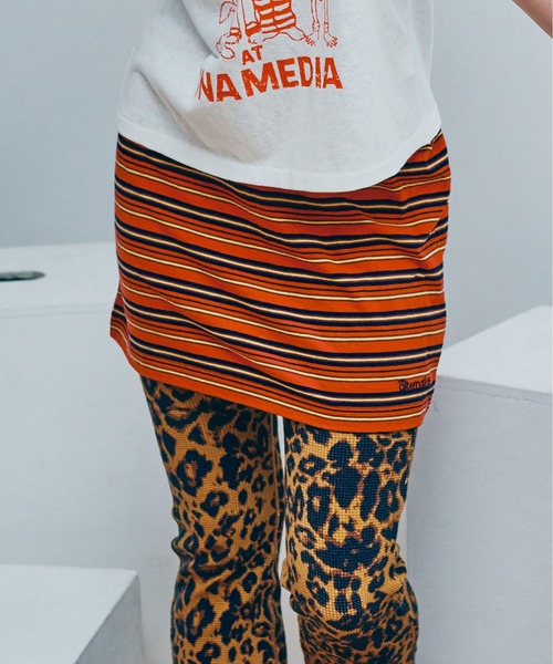 RNA(アールエヌエー)の「G1105 マルチボーダーレイヤードミニスカート(スカート・レディース・ブラック/レッド/グリーン・MEDIUM)」の1枚目の写真