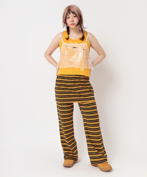 RNA(アールエヌエー)の「G1105 マルチボーダーレイヤードミニスカート(スカート・レディース・ブラック/レッド/グリーン・MEDIUM)」の12枚目の写真