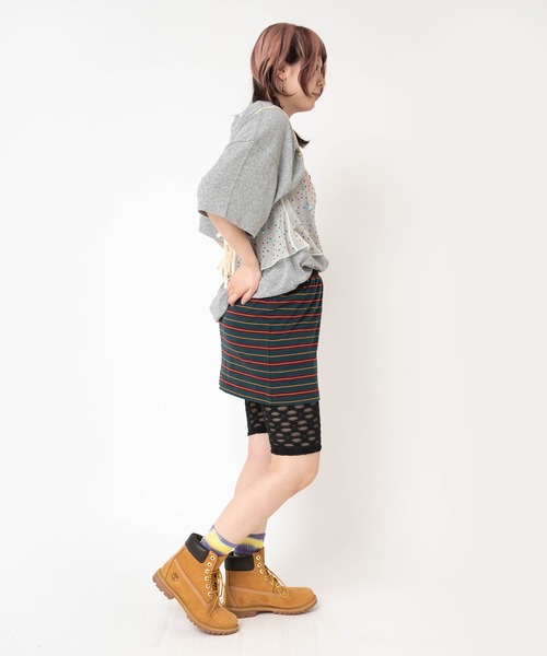 RNA(アールエヌエー)の「G1105 マルチボーダーレイヤードミニスカート(スカート・レディース・ブラック/レッド/グリーン・MEDIUM)」の16枚目の写真