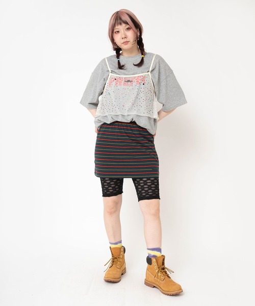 RNA(アールエヌエー)の「G1105 マルチボーダーレイヤードミニスカート(スカート・レディース・ブラック/レッド/グリーン・MEDIUM)」の15枚目の写真