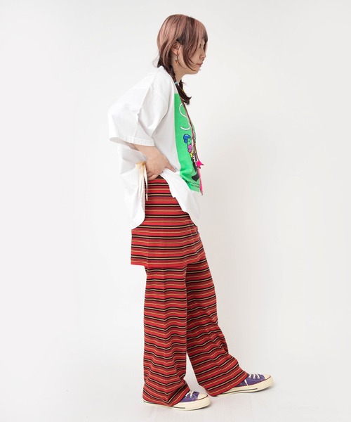 RNA(アールエヌエー)の「G1105 マルチボーダーレイヤードミニスカート(スカート・レディース・ブラック/レッド/グリーン・MEDIUM)」の20枚目の写真