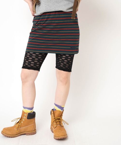 RNA(アールエヌエー)の「G1105 マルチボーダーレイヤードミニスカート(スカート・レディース・ブラック/レッド/グリーン・MEDIUM)」の5枚目の写真