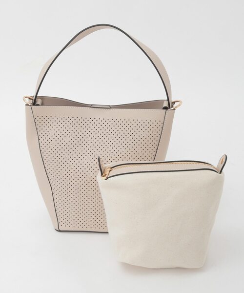 MELROSE claire(メルローズ クレール)の「【パンチングショルダー付きバッグ】(ショルダーバッグ・レディース・ベージュ/チョコ/ブラック・FREE)」の14枚目の写真