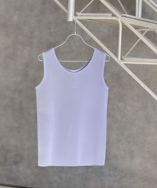 Andemiu（アンデミュウ）の「【前後2WAY】デザインタンク656642（タンクトップ・レディース・オフホワイト/ブラック/ブルー・FREE）」の3枚目の写真