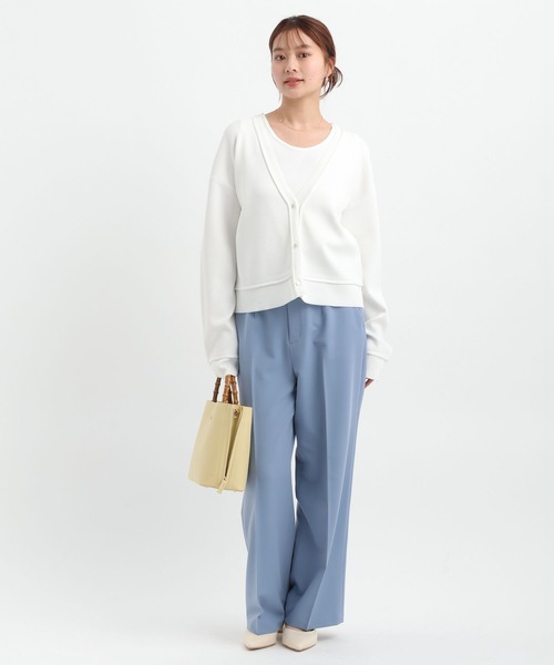 Andemiu（アンデミュウ）の「【前後2WAY】デザインタンク656642（タンクトップ・レディース・オフホワイト/ブラック/ブルー・FREE）」の8枚目の写真