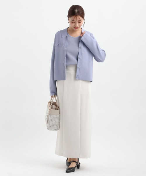 Andemiu（アンデミュウ）の「【前後2WAY】デザインタンク656642（タンクトップ・レディース・オフホワイト/ブラック/ブルー・FREE）」の10枚目の写真