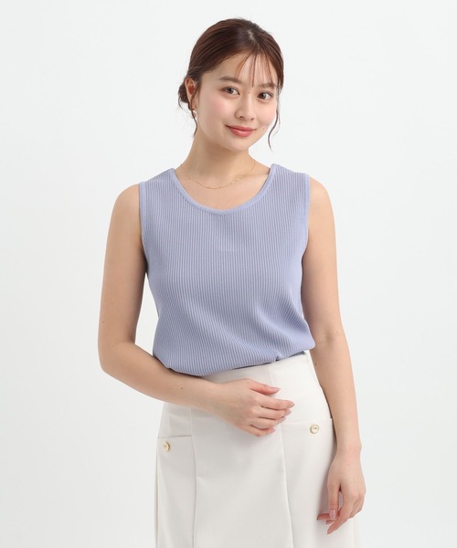 Andemiu（アンデミュウ）の「【前後2WAY】デザインタンク656642（タンクトップ・レディース・オフホワイト/ブラック/ブルー・FREE）」の13枚目の写真