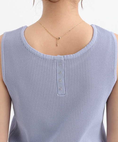 Andemiu（アンデミュウ）の「【前後2WAY】デザインタンク656642（タンクトップ・レディース・オフホワイト/ブラック/ブルー・FREE）」の17枚目の写真