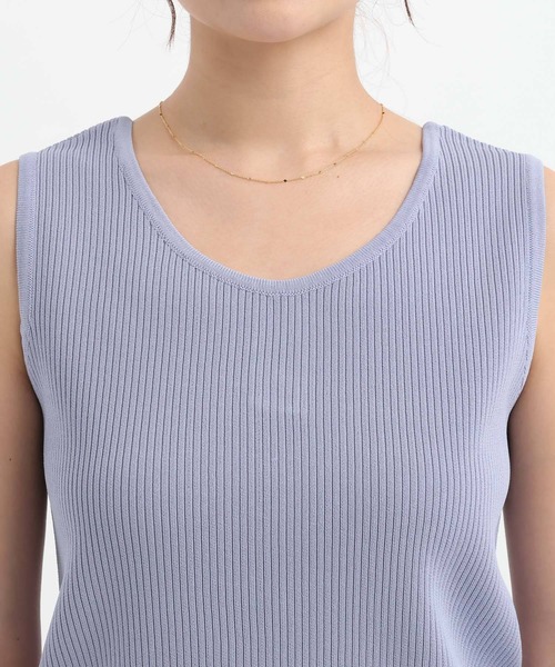 Andemiu（アンデミュウ）の「【前後2WAY】デザインタンク656642（タンクトップ・レディース・オフホワイト/ブラック/ブルー・FREE）」の18枚目の写真