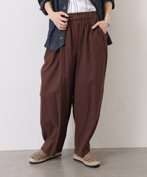 JOURNAL STANDARD LUXE(ジャーナルスタンダード ラックス)の「LCワッシャー イージーパンツ(その他パンツ・レディース・ネイビー/ブラウン・FREE)」の2枚目の写真