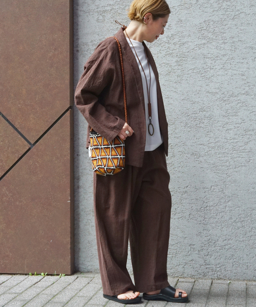 JOURNAL STANDARD LUXE（ジャーナルスタンダード　ラックス）の「LCワッシャー イージーパンツ（その他パンツ・レディース・ネイビー/ブラウン・FREE）」の3枚目の写真