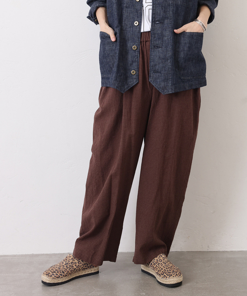 JOURNAL STANDARD LUXE(ジャーナルスタンダード ラックス)の「LCワッシャー イージーパンツ(その他パンツ・レディース・ネイビー/ブラウン・FREE)」の4枚目の写真