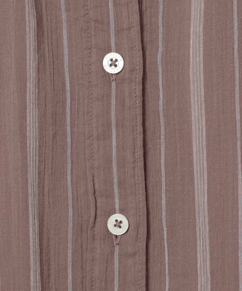 BAYFLOW（ベイフロー）の「[夏まで着られる]コットンシアーシャツ（シャツ/ブラウス・レディース・グリーン系/ピンク/ブラウン系/オフホワイト/イエロー系/ブルー系/ブラック系/ミント/オレンジ・FREE）」の17枚目の写真