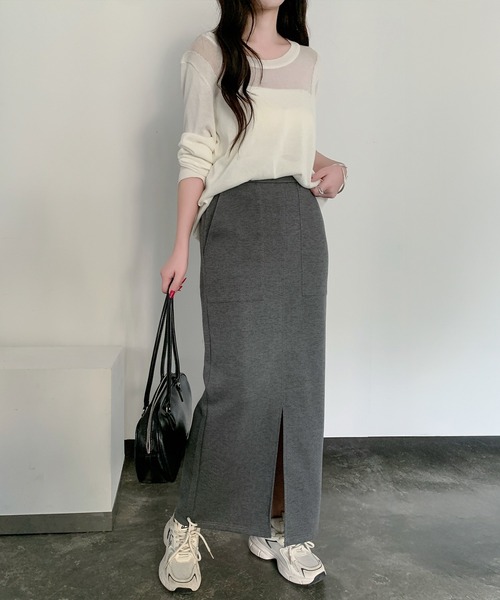 by LEGNA(バイレグナ)の「Iラインロングスカート(スカート・レディース・ダークグレー/アイボリー/ブラック・L-Short/M-Short/L-Regular/M-Regular)」の18枚目の写真