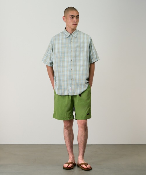 Gramicci(グラミチ)の「S/S CHECKERED OMBRE SHIRT / ショートスリーブチェッカードオンブレシャツ Gramicci グラミチ(シャツ/ブラウス・メンズ・マスタード/パープル/ブルー・S/M/L/XL/XXL)」の8枚目の写真