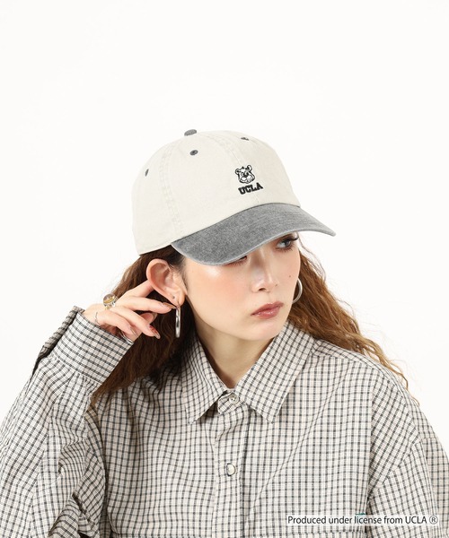 UCLA(ユーシーエルエー)の「UCLA PIGMENT LOW CAP 刺繍 熊 オールシーズン カレッジ(キャップ・メンズ・グレー/ブラック/ベージュ・FREE)」の3枚目の写真