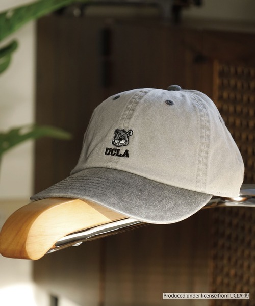 UCLA(ユーシーエルエー)の「UCLA PIGMENT LOW CAP 刺繍 熊 オールシーズン カレッジ(キャップ・メンズ・グレー/ブラック/ベージュ・FREE)」の2枚目の写真
