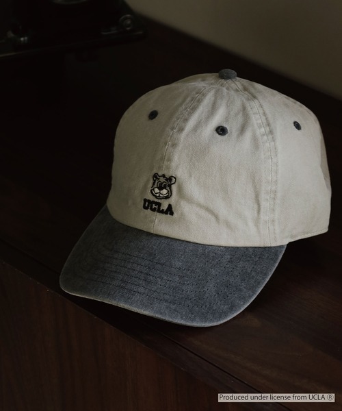UCLA(ユーシーエルエー)の「UCLA PIGMENT LOW CAP 刺繍 熊 オールシーズン カレッジ(キャップ・メンズ・グレー/ブラック/ベージュ・FREE)」の15枚目の写真