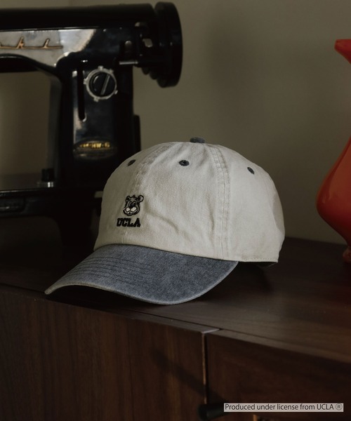 UCLA(ユーシーエルエー)の「UCLA PIGMENT LOW CAP 刺繍 熊 オールシーズン カレッジ(キャップ・メンズ・グレー/ブラック/ベージュ・FREE)」の14枚目の写真