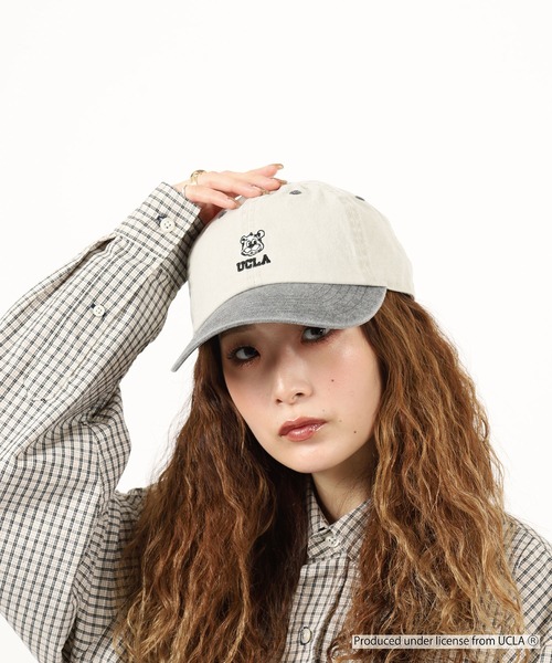 UCLA(ユーシーエルエー)の「UCLA PIGMENT LOW CAP 刺繍 熊 オールシーズン カレッジ(キャップ・メンズ・グレー/ブラック/ベージュ・FREE)」の8枚目の写真