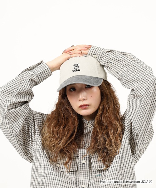 UCLA(ユーシーエルエー)の「UCLA PIGMENT LOW CAP 刺繍 熊 オールシーズン カレッジ(キャップ・メンズ・グレー/ブラック/ベージュ・FREE)」の9枚目の写真