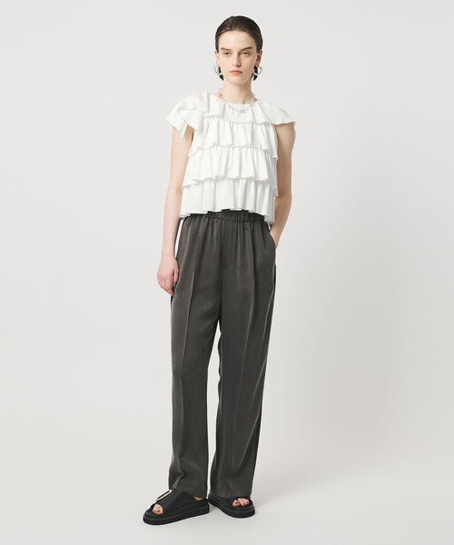 ASTRAET（アストラット）の「＜ASTRAET＞フリル  ティアード ノースリーブカットソー（Tシャツ/カットソー・レディース・ホワイト/ブラック・FREE）」の9枚目の写真