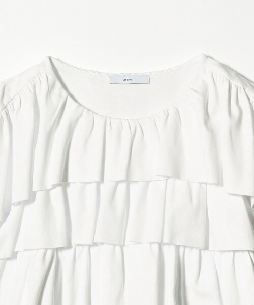 ASTRAET（アストラット）の「＜ASTRAET＞フリル  ティアード ノースリーブカットソー（Tシャツ/カットソー・レディース・ホワイト/ブラック・FREE）」の22枚目の写真