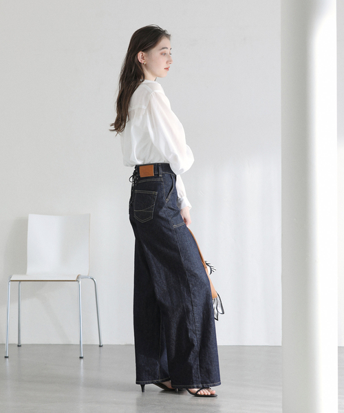 La TOTALITE（ラトータリテ）の「【洗える】ストライプシアーギャザーシャツ（シャツ/ブラウス・レディース・サックスブルー/ホワイト/イエロー・FREE）」の8枚目の写真