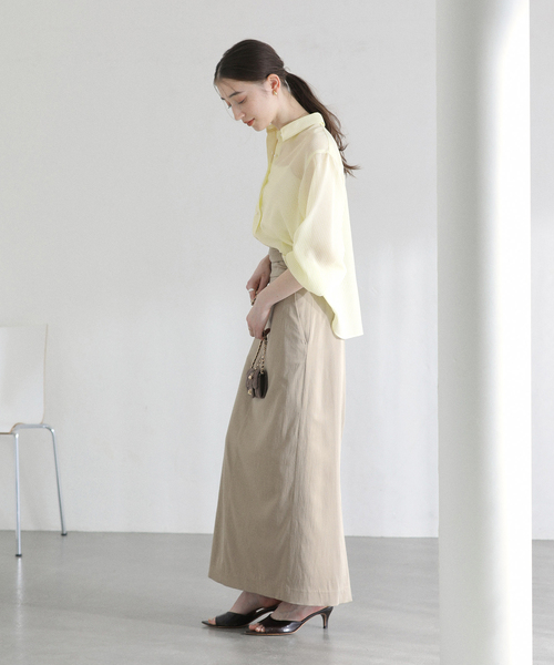 La TOTALITE（ラトータリテ）の「【洗える】ストライプシアーギャザーシャツ（シャツ/ブラウス・レディース・サックスブルー/ホワイト/イエロー・FREE）」の20枚目の写真