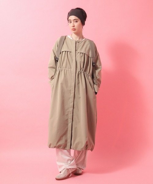 Green　Parks（グリーンパークス）の「ギャザードロストワンピース（シャツワンピース・レディース・カーキ/ブラック/ベージュ・FREE）」の18枚目の写真