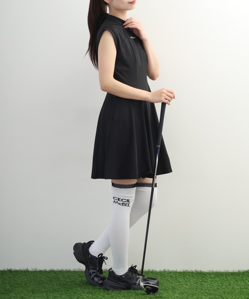 CECIL McBEE（セシルマクビー）の「Pleats One-Piece Dress プリーツ ワンピース ドレス ノースリーブ（ワンピース・レディース・ホワイト・M/S）」の7枚目の写真