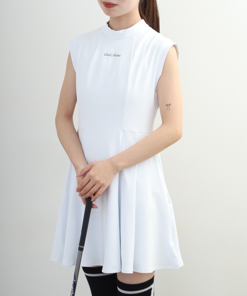 CECIL McBEE（セシルマクビー）の「Pleats One-Piece Dress プリーツ ワンピース ドレス ノースリーブ（ワンピース・レディース・ホワイト・M/S）」の9枚目の写真