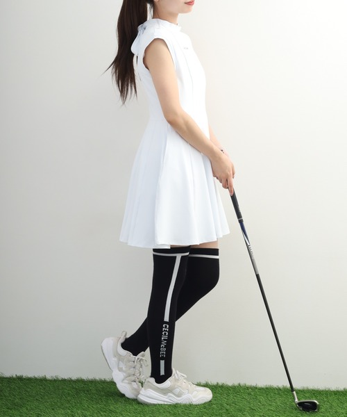 CECIL McBEE（セシルマクビー）の「Pleats One-Piece Dress プリーツ ワンピース ドレス ノースリーブ（ワンピース・レディース・ホワイト・M/S）」の14枚目の写真