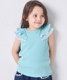 キッズのTシャツ/カットソー（ブルー・ネイビー/青色系・フリル
