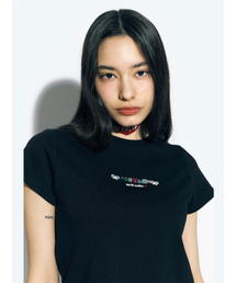 ASIF CALIE（アズイフカリー）の「CALIE BEADS BASIC T-SHIRT BLACK（Tシャツ/カットソー）」