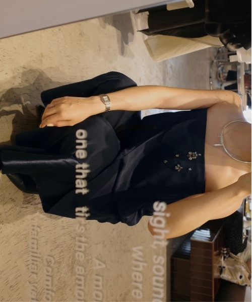 LE'RURE(リルアー)の「Point bijou bare rap pants(パンツドレス・レディース・ベージュ/ブラック/アイボリー・TALL/MEDIUM/SMALL)」の9枚目の写真
