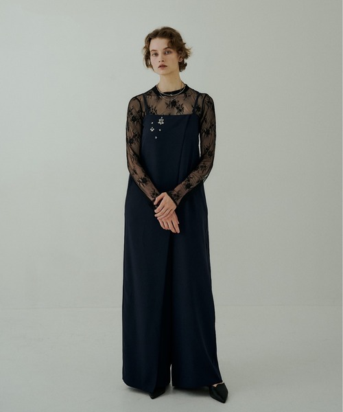 LE'RURE(リルアー)の「Point bijou bare rap pants(パンツドレス・レディース・ベージュ/ブラック/アイボリー・TALL/MEDIUM/SMALL)」の17枚目の写真