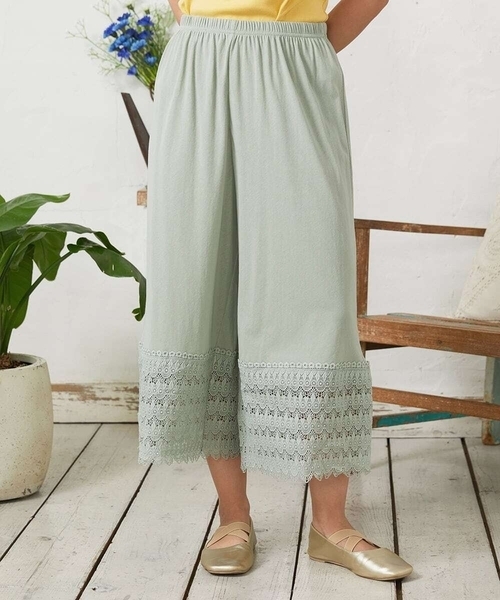 Jocomomola（ホコモモラ）の「天竺レースペチコートパンツ（その他パンツ・レディース・ミント/アイボリー/ライトピンク・40）」の3枚目の写真