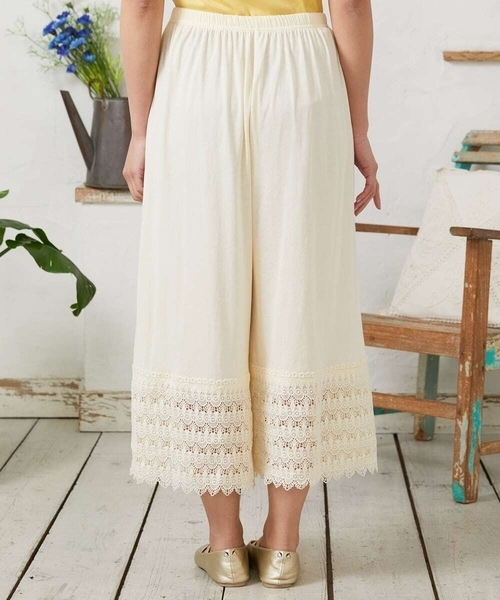 Jocomomola（ホコモモラ）の「天竺レースペチコートパンツ（その他パンツ・レディース・ミント/アイボリー/ライトピンク・40）」の10枚目の写真